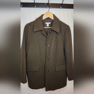 J. Crew Men's Olive Green Wool Pea Coat